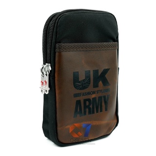 DAKAR กระเป๋าหนังคาดเอว แนวตั้ง ใส่มือถือ ใส่มือถือได้ 2 เครื่อง (UK-100X) สินค้าพร้อมส่ง ใหม่ +