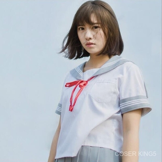 British Navy  Japanese Sailor Suit Cosplay Costume ขาสั้น JK Female Student School Uniform อังกฤษ NAVY สไตล์สาวเสื้อผ้า