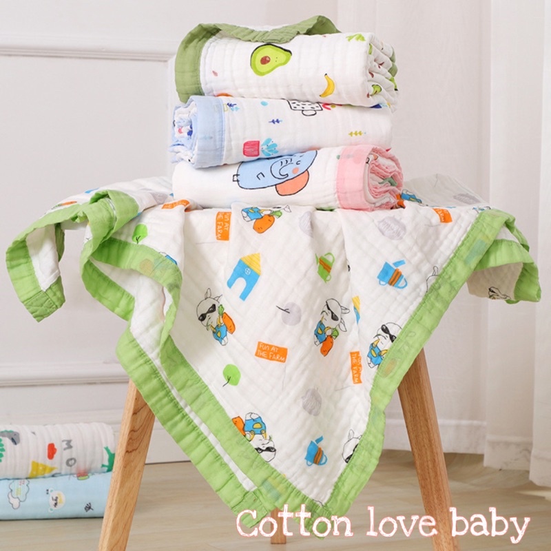 ผ้าห่มมัสลิน-cotton-soft100-พร้อมส่งในไทย-ไซส์120-150ซม-ราคาถูกมาก