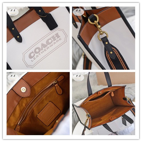 f-a-ของแท้-100-coach-c0774-field30-tote-bag-ladies-crossbody-bag-shopping-bag-handbag-handbag-vintage-badge-leather