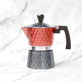 (สีแดง/ดำ) 150 ml. กาต้มกาแฟอลูมิเนียม Mocha ESPRESSO Percolator หม้อเครื่องชงกาแฟ Moka pot