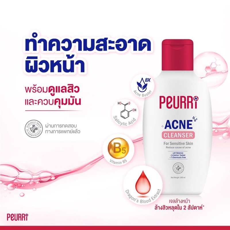 โฟมล้างหน้า-peurri-acne-100-ml-ของแท้-ราคาถูก