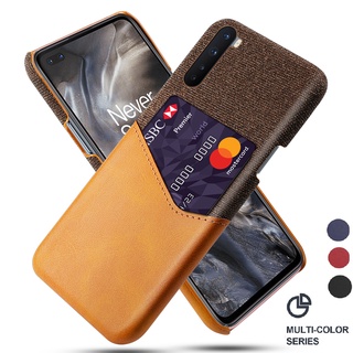 OnePlus Nord Case Luxury Leather Fabric Card Slot Shockproof Business Wallet Thin Cover