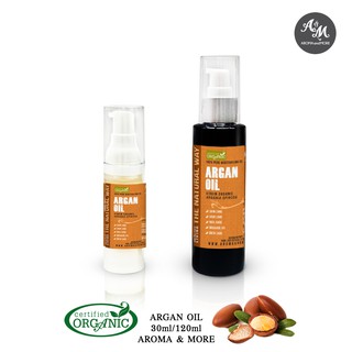 Aroma&amp;More  ARGAN OIL อาร์แกน ออยล์บริสุทธิ์ VIRGIN ORGANIC  Morocco Cosmetic Grade 30/120ML