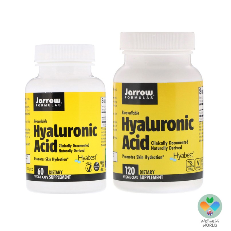 Jarrow Formulas , Hyaluronic Acid , 60 และ 120 Veggie Caps กรดไฮยารูโลน