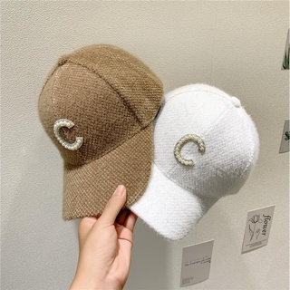 หมวกเบสบอล ลายตัวอักษร C ประดับเพชรเทียม สไตล์เกาหลี