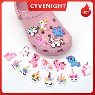 สินค้า จี้การ์ตูนยูนิคอร์นน่ารัก 18 แบบ สําหรับตกแต่งรองเท้า Crocs