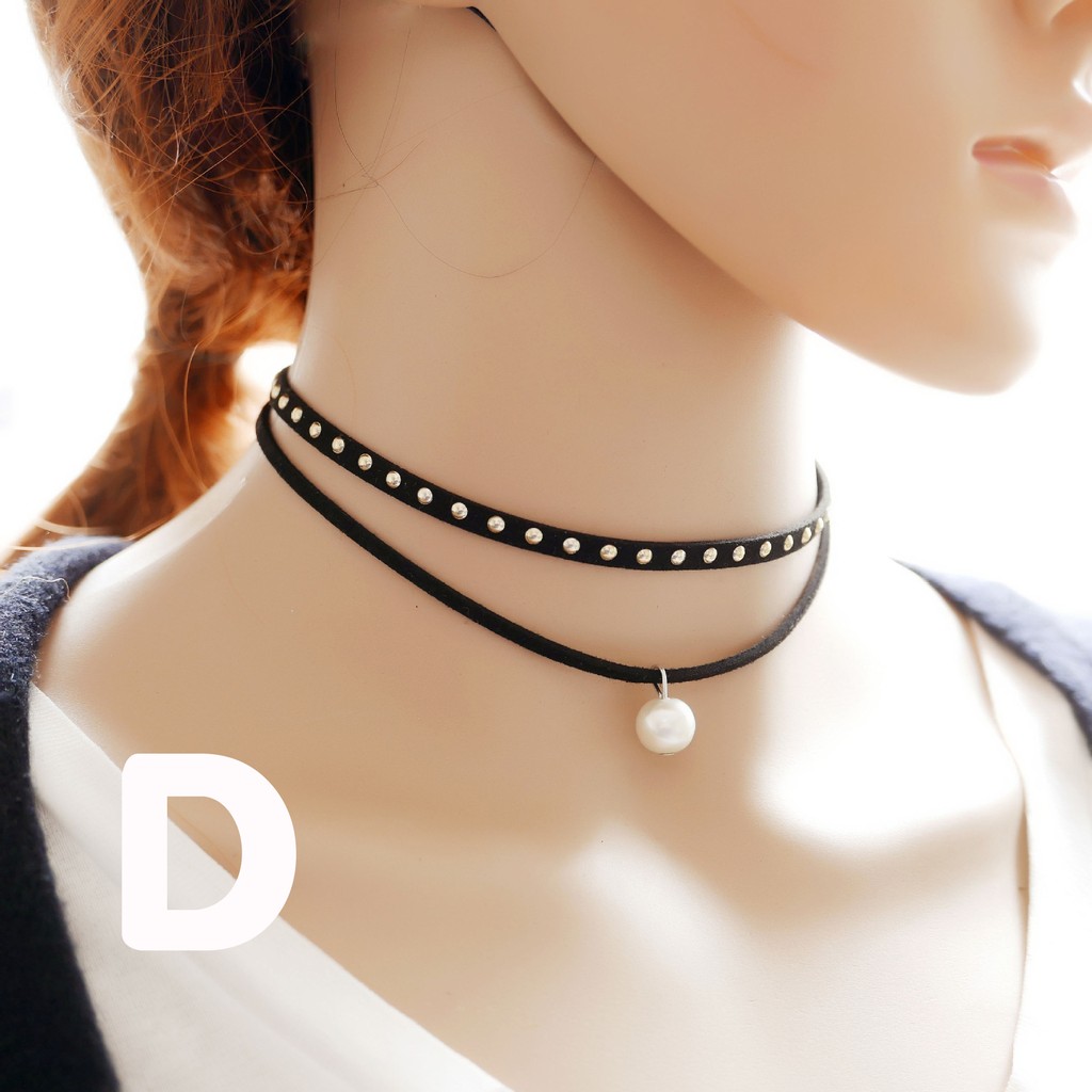 พร้อมส่ง-choker-โชคเกอร์ไอดอลเกาหลี-2สายพร้อมจี้