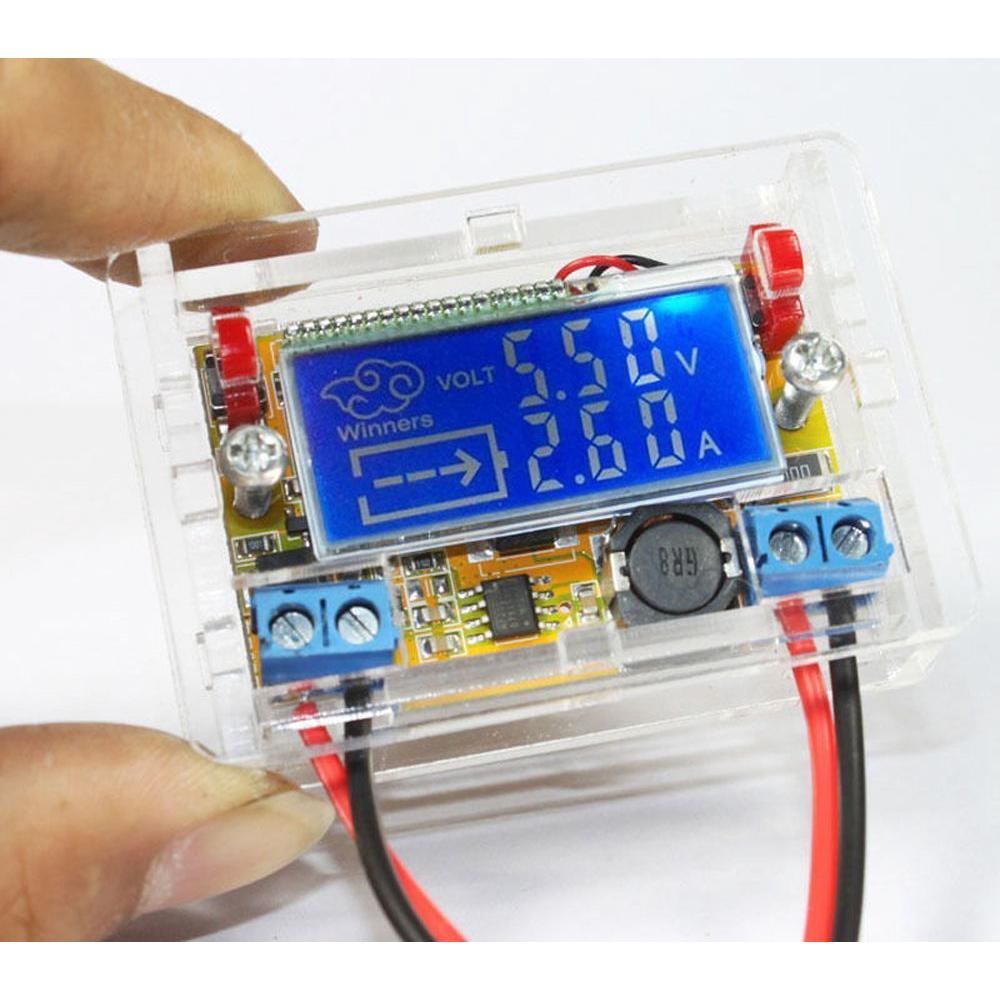 DC-DC ปรับโมดูลแหล่งจ่ายไฟแบบขั้นตอนพร้อมจอแสดงผล LCD พร้อมโวลต์มิเตอร์แอมมิเตอร์