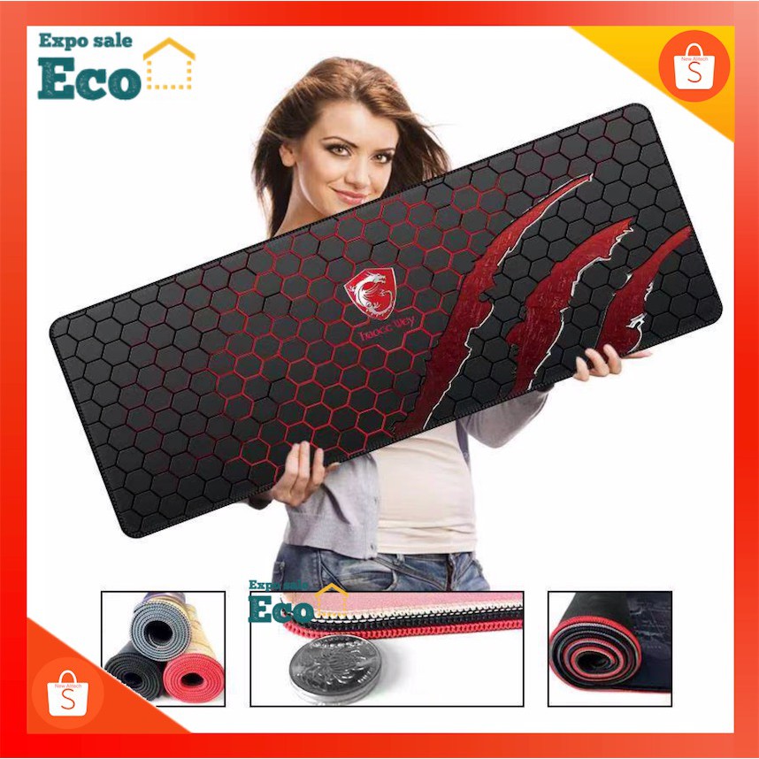 ภาพหน้าปกสินค้าEco world mousepads แผ่นรองเมาส์ ขนาด 80x30x3 ซม. แผ่นรองเมาส์แบบสปีด ลายมังกร จากร้าน ecotech_official_store บน Shopee
