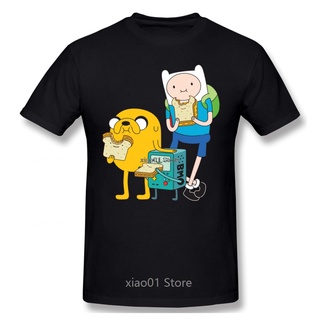 เสื้อยืดแขนสั้นลําลอง คอกลม ผ้าฝ้าย 100% พิมพ์ลายการ์ตูน Finn Jake Bmo Adenture Time น่ารัก สําหรับผู้ชาย