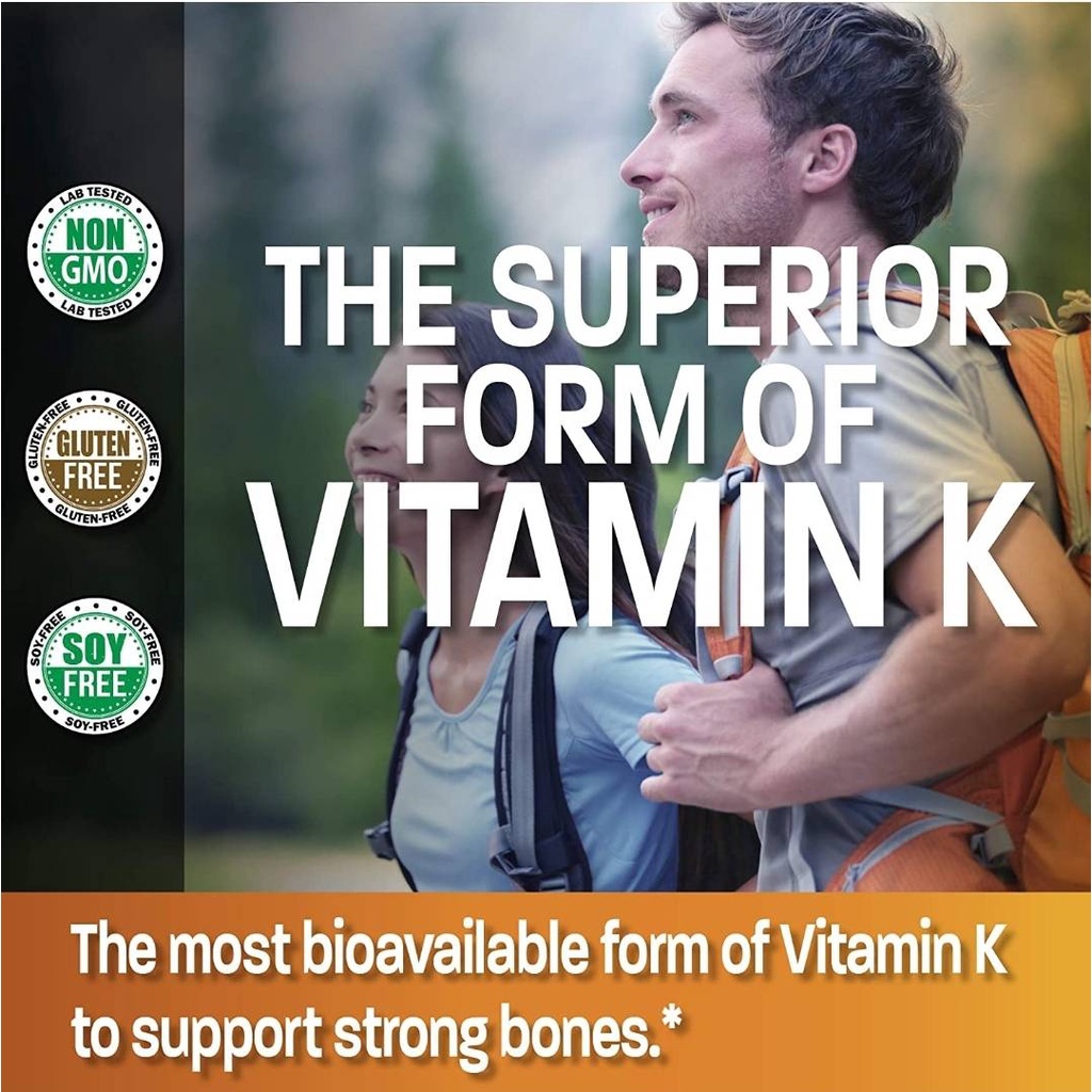 ภาพสินค้าBronson Vitamin K2 as MK-7 Menaquinone 100 mcg 120 Capsules จากร้าน vita_garden บน Shopee ภาพที่ 5