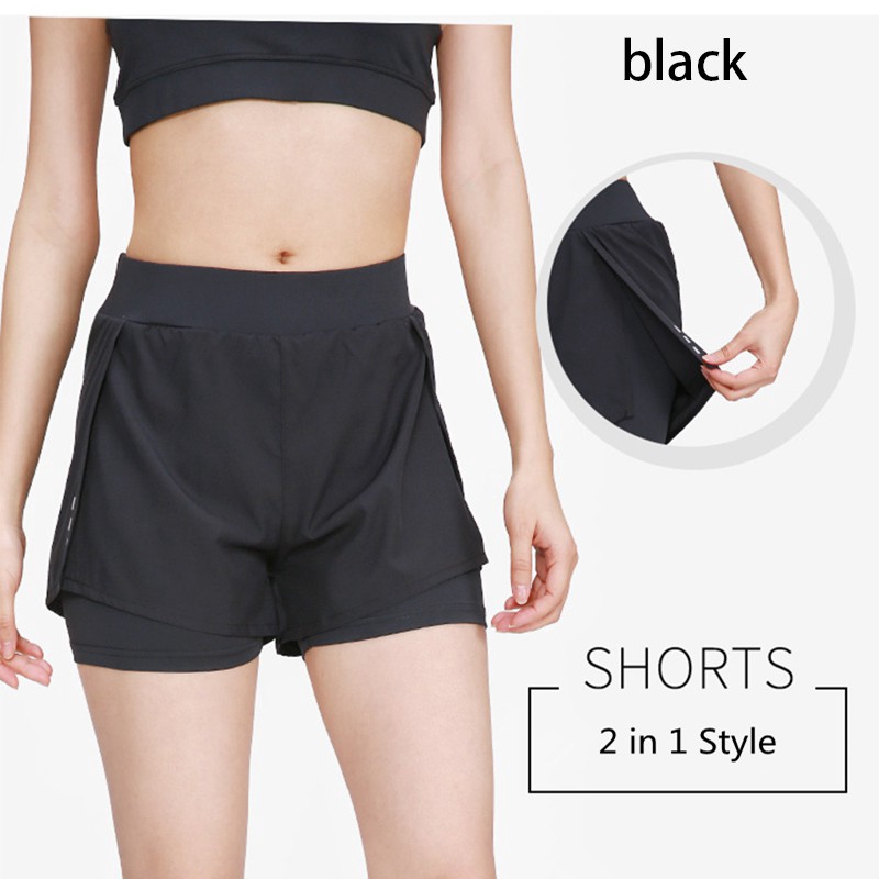 กางเกงเลกกิ้ง-กางเกงโยคะสตรี-womens-yoga-shorts-quick-dry-fitness-shorts-with-lining-running-shorts