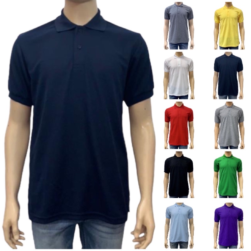 ภาพสินค้าเสื้อโปโลผู้ชาย แขนสั้น 5 ไซส์ 10 สี ผ้าจูติสีพื้น Polo Shirt จากร้าน basic.fashion บน Shopee ภาพที่ 1