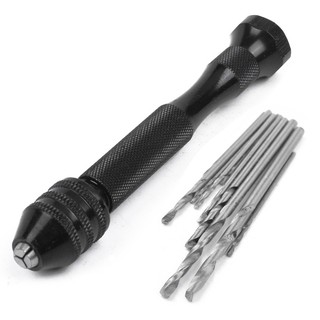 Mini Hand Drill,Precision Pin Vise Woodworking Hand Drill, miniature drill + 10pcs Mini Micro-D