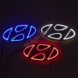 สติกเกอร์ตราสัญลักษณ์ LED 5D สําหรับติดด้านหน้า และด้านหลังรถยนต์ Hyundai Sonata IX35 I20 I30 Azera Elantra Accent Genesis 1 ชิ้น