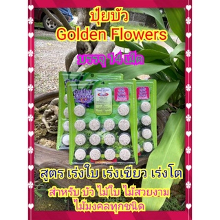 ปุ๋ยบัว golden flowers สูตร เร่งใบ เร่งเขียว ใช้ได้กับบัว ไม้น้ำ บอนสี ไม้ใบไม้มงคลทุกชนิดที่ต้องการความเขียวและเติบโตดี