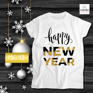 ♣♬❈เสื้อยืดคริสต์มาส เสื้อคริสต์มาส Christmas &amp; Happy new year (MC43)Tee