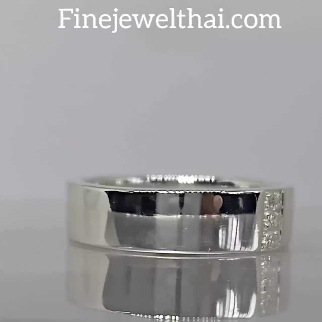 finejewelthai-แหวน-แหวนเพชร-แหวนเงินแท้-minimal-diamond-cz-silver-ring-r1420cz-สามารถเลือกสีตัวเรือนได้