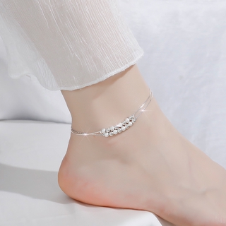 สินค้า กำไลข้อเท้าลูกปัดเงิน Charm Silver Bead Anklet Foot Chain Beach Barefoot Sandal Women Jewelry Gifts
