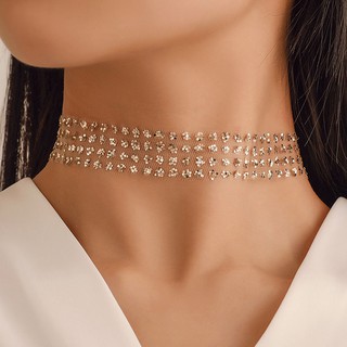 Silver Color Sexy Lace Sequins Choker Necklaces For Women Bohemia Invisible Neck Chain Chocker Collar Statement Necklace