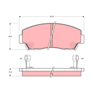 ผ้าดิสเบรคหน้า MAZDA MAGNUM THUNDER B2000 B2200 B2500 B2600 1985-1996 FORD MARATHON GDB977 TRW