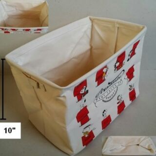 ตะกร้าผ้าดิบ พับได้ ลาย สนู๊ปปี้ SNoopy ขนาด 14x10x10 นิ้ว มีหูจับด้านข้างค่ะ