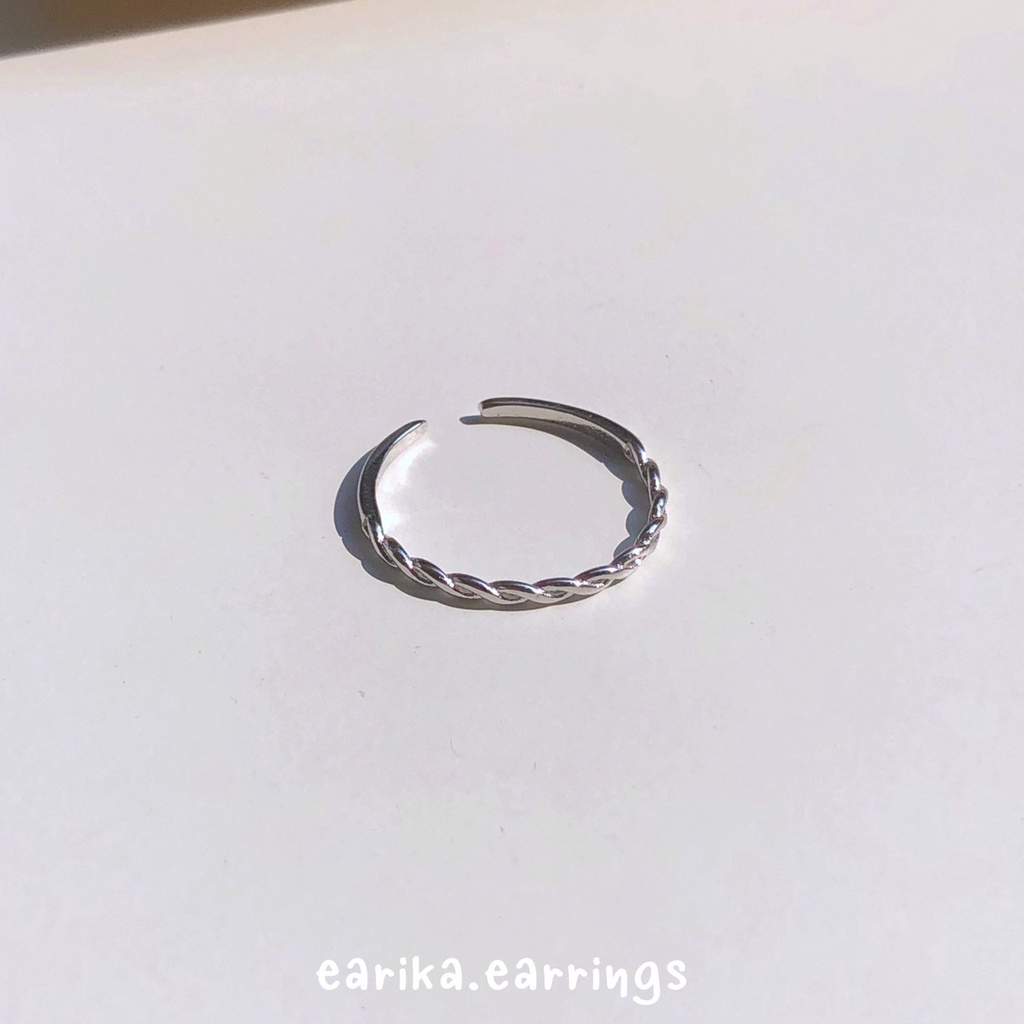 กรอกโค้ด-72w5v-ลด-65-earika-earrings-wind-ring-แหวนเงินแท้-ฟรีไซส์ปรับขนาดได้