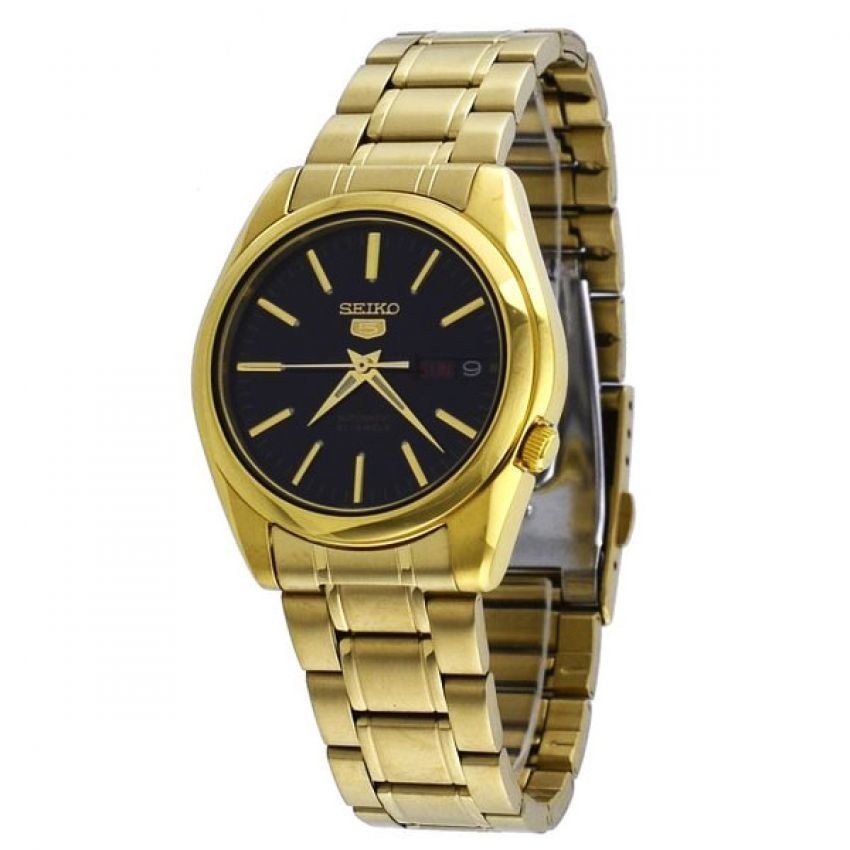 Seiko 5 cheap gold black dial