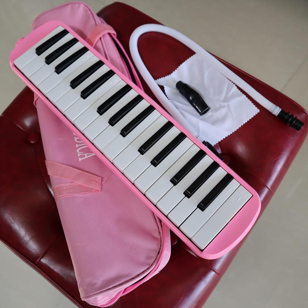 melodica-เมโลเดี้ยน-จำนวน-32-คีย์-สีชมพู-ขนาดมาตรฐาน-เสียงดี-ไม่กินลม-เหมาะสำหรับเด็ก-พร้อม-สายเป่าเมโลเดี้ยน