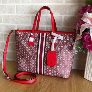 🎀 (สด-ผ่อน) กระเป๋า tote  สีแดง Dutch Red  53304 TORY BURCH  GEMINI LINK CANVAS SMALL TOTE (shop)