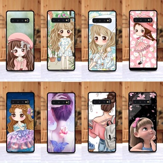 เคส Samsung S10 ลายการ์ตูนผู้หญิง ขอบนิ่มหลังแข็ง เคสมือถือ เคสโทรศัพท์ Case เคส TPU ขอบนิ่มหลังแข็ง ไม่ขูดตัวเครื่อง