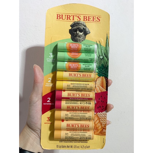 ภาพหน้าปกสินค้าพร้อมส่ง Burt's Bees 100% Natural Origin Lip Balm สินค้านำเข้าจากอเมริกา แท้100%