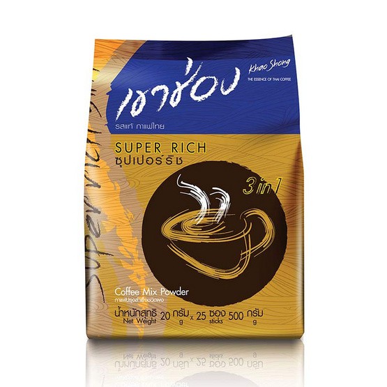 กาแฟเขาช่อง-คอฟฟี่มิกซ์-3in1-ซุปเปอร์ริช-สูตรน้ำตาลน้อย375กรัม