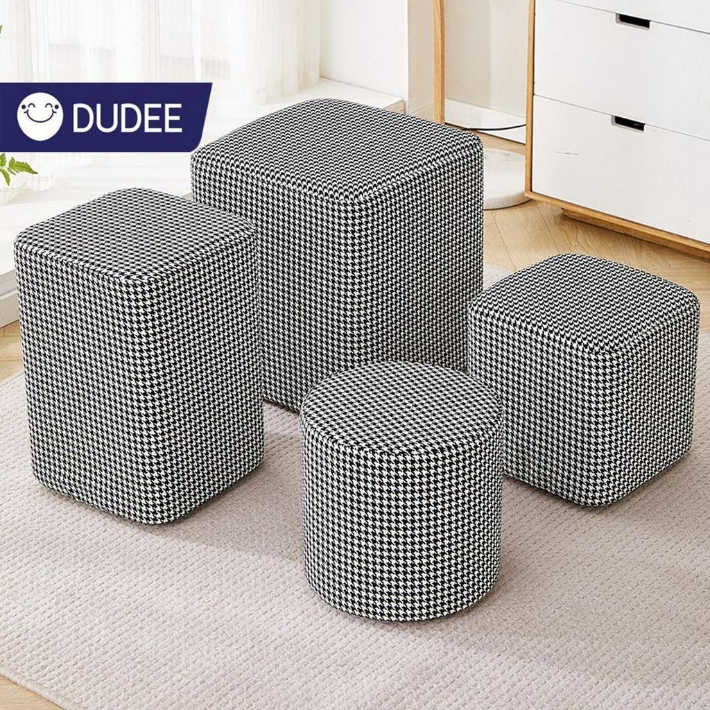 dudee-เก้าอี้สตูลลาย-houndstooth-มีทั้งทรงกลมและเหลี่ยม-เก้าอี้หรูหรา