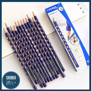 SHIBUITH (1/2) lyra groove slim ดินสอไม้สามเหลี่ยม HB 2B ดินสอสามเหลี่ยม ช่วยให้จับดินสออย่างถูกวิธีตั้งแต่เริ่มต้น