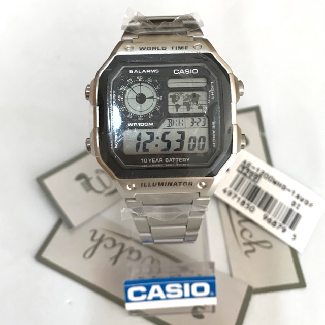 ภาพสินค้าCASIO % AE-1000WD-1A AE-1100WH-1A AE-1200WHD-1A AE-2000WD-1A นาฬิกาผู้ชาย Digital สายเหล็ก กล่องและรับประกัน1ปี จากร้าน wewatchs บน Shopee ภาพที่ 2