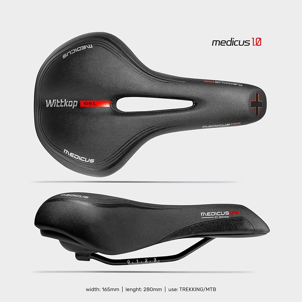 เบาะเจลจักรยาน-wittkop-รุ่น-twin-medicus-1-0-สำหรับทัวร์ริ่ง-ออกแบบพิเศษโดยผู้เชี่ยวชาญด้านกระดูก-จากเยอรมัน