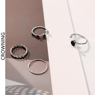 สินค้า ญี่ปุ่นและเกาหลีรวมกันที่เรียบง่ายแหวนเปิดหางแหวนแหวนแหวนแหวนคู่แหวนย้อนยุค B448