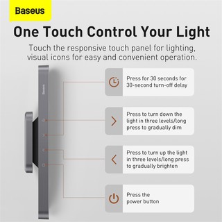 ภาพขนาดย่อของภาพหน้าปกสินค้าBaseusโคมไฟตั้งโต๊ะ หอพัก อ่านหนีงสือ Led ไร้สาย แบบแม่เหล็ก แบบสัมผัส LED จากร้าน baseus888.th บน Shopee ภาพที่ 8