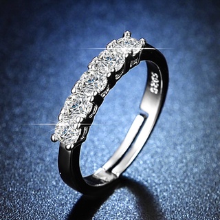 ภาพหน้าปกสินค้าแหวนเงิน 92.5% สำหรับผู้หญิงงานแต่งงานแหวนเพชรแฟชั่นเครื่องประดับปรับได้ JZ21 ที่เกี่ยวข้อง