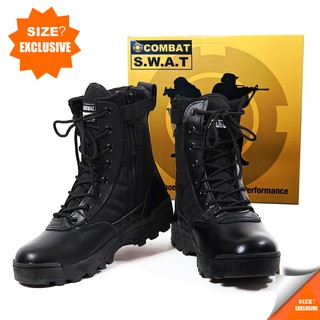 รูปภาพขนาดย่อของArmy Tactical Boots รองเท้าทหาร รองเท้าคอมแบท รด  แบบมีซิป​ใจ Swat Boots Combat Bootsลองเช็คราคา