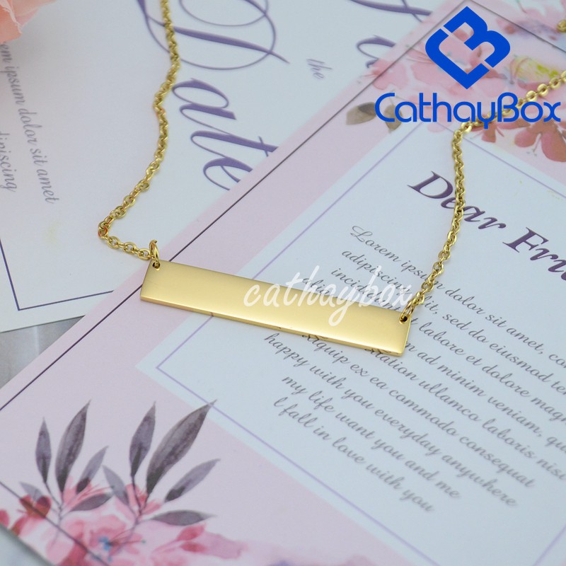 สร้อยคอจี้บาร์เปล่าชื่อส่วนบุคคลของผู้หญิงสแตนเลส-cb19a021xl