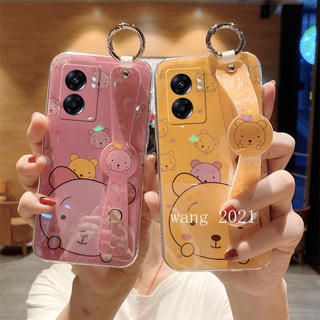 New Casing OPPO A77 5G A57 A96 A76 4G 2022 เคส Phone Case Shiny Colorful Animals Wristband Cartoon All Inclusive Soft Case Back Cover เคสโทรศัพท