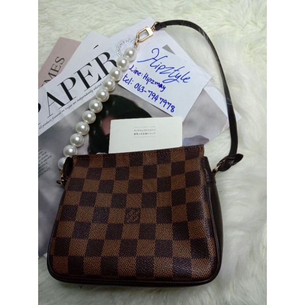 LV trousse / square pochette in damier, Luxury, Bags & Wallets on Carousell