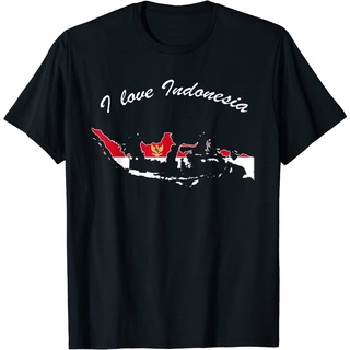 เสื้อยืดผ้าฝ้ายพรีเมี่ยม เสื้อยืด พิมพ์ลาย I love Indonesia