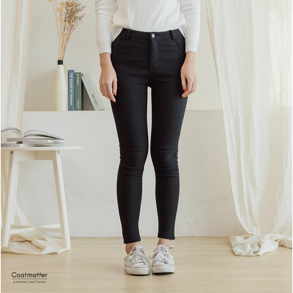 coatmatter-skinny-wool-jeans-กางเกงยีนส์บุขนสีดำ