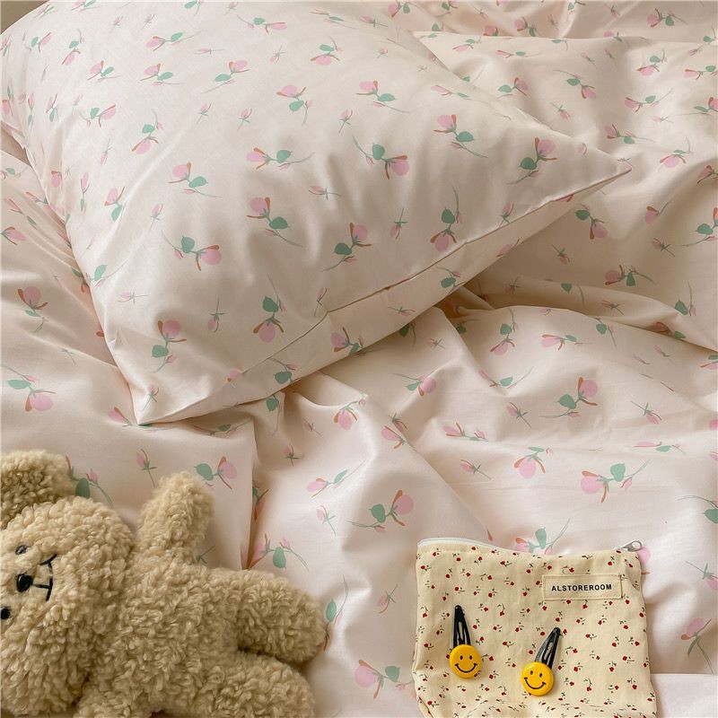 ผ้าปูที่นอน-ลาย-ดอกไม้-โทนชมพู-ละมุน