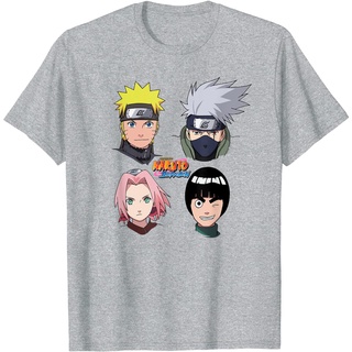 เสื้อยืดโอเวอร์ไซส์เสื้อยืด พิมพ์ลายโลโก้ Naruto Shippuden 4 หัวS-3XL