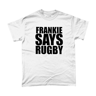 เสื้อยืดโอเวอร์ไซส์เสื้อยืด ผ้าฝ้าย 100% พิมพ์ลาย Rugby Frankie Says slogan Hipster สําหรับผู้ชายS-3XL